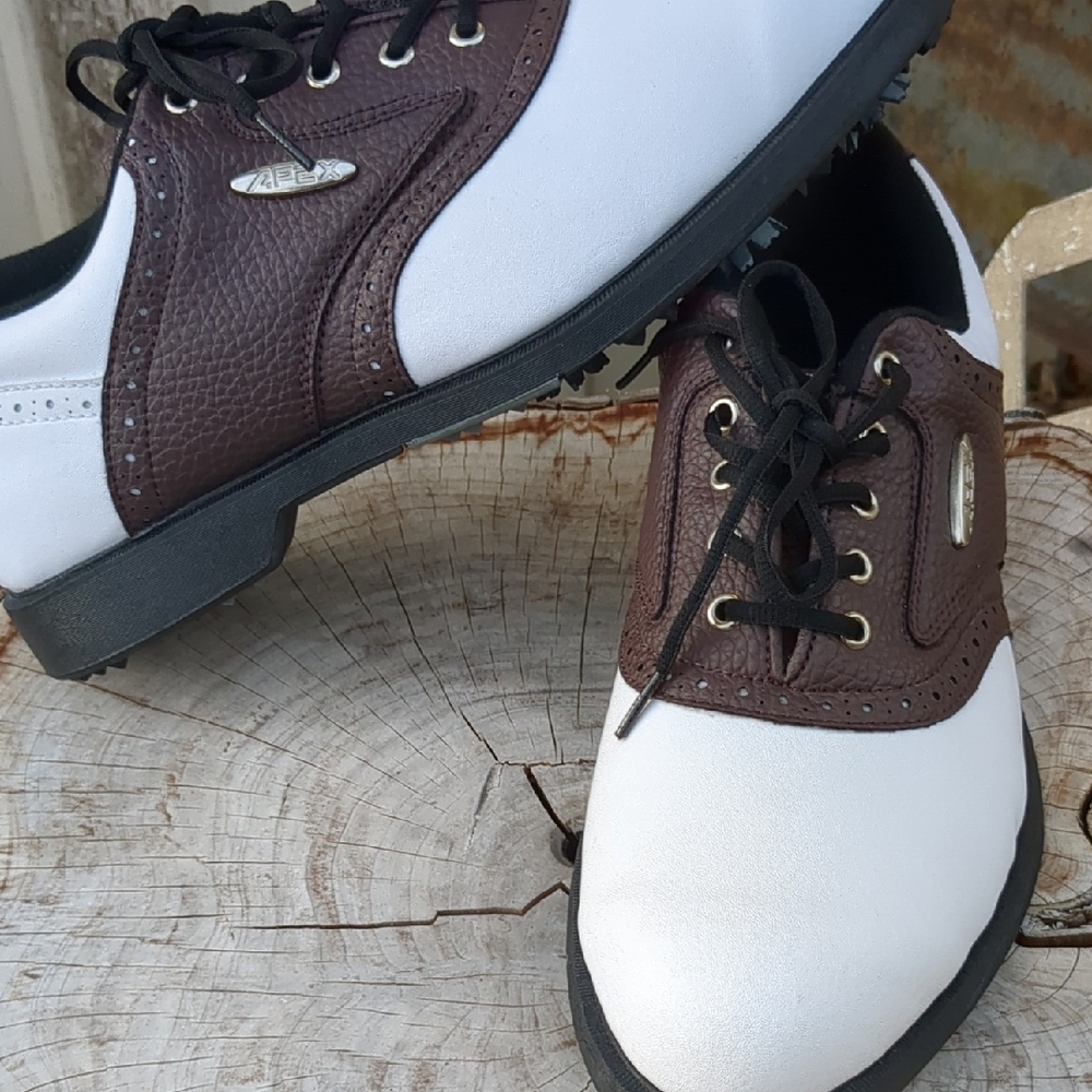 Apex White and Brown Athletic Shoes